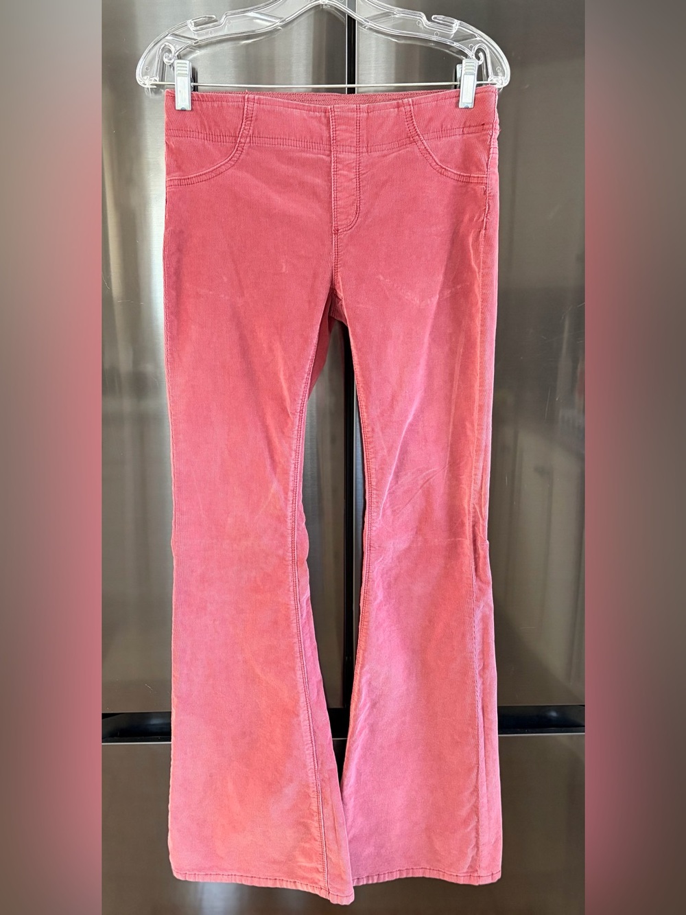 We The Free Rose Pull On Corduroy Flare Pants 27 Retro 70s Festival Barbiecore